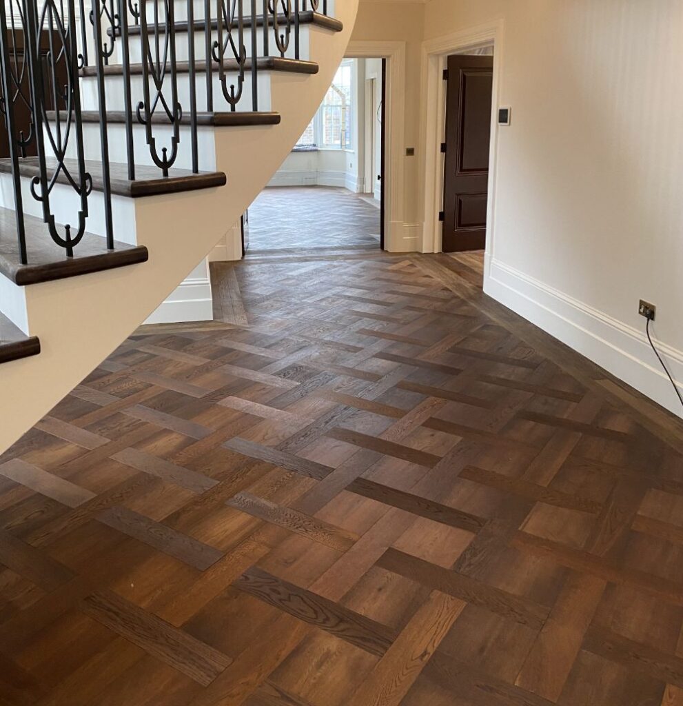 Basket weave wood flooring pattern