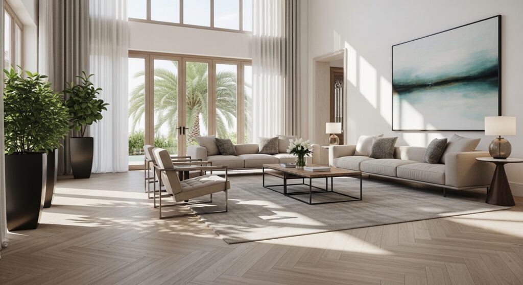 SPC Wood Flooring Completed at Palm Jumeirah Luxury Villas