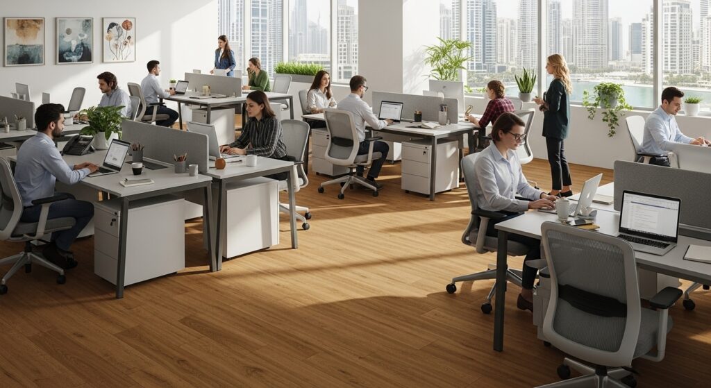 Durable SPC Flooring for Business Bay Office Spaces, Dubai