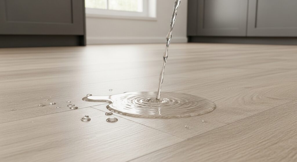 waterproof spc vinyl flooring with water spill resistance test