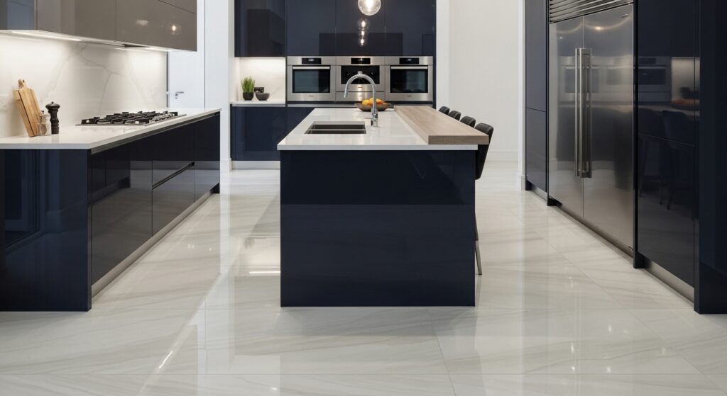 luxury interior with porcelain tile flooring glossy heat resistant tiles Dubai