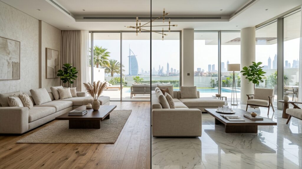 SPC Flooring vs Marble in Dubai