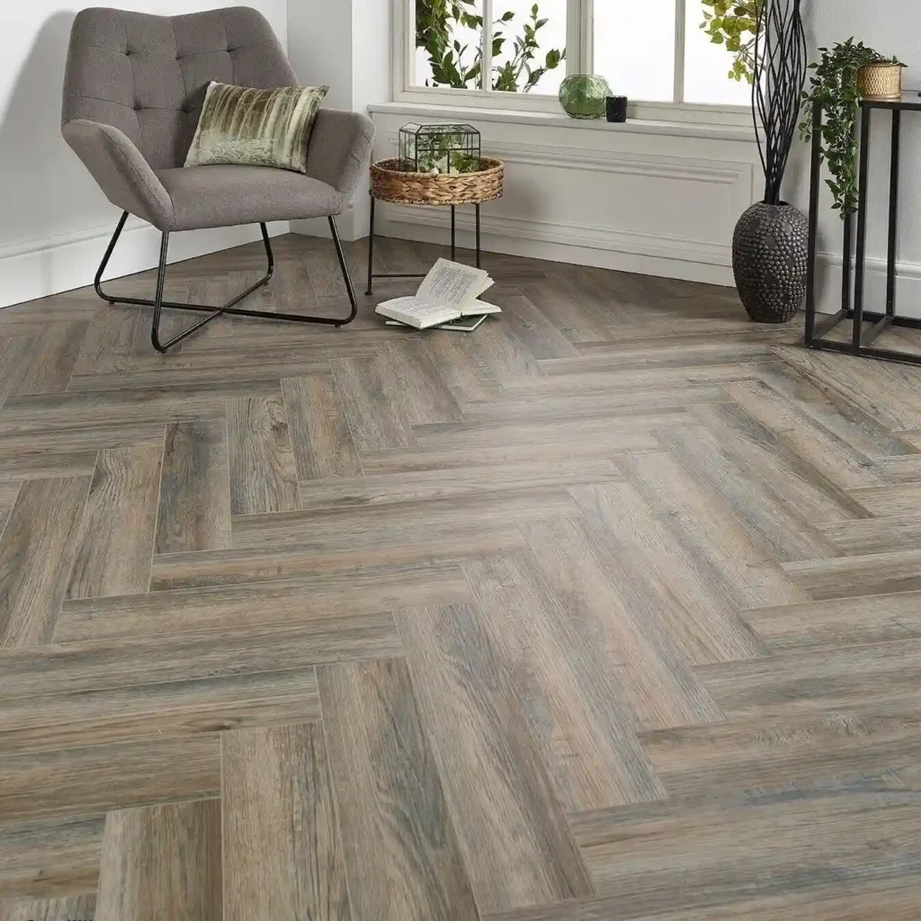 Coastal Oak Herringbone SPC Flooring in Dubai